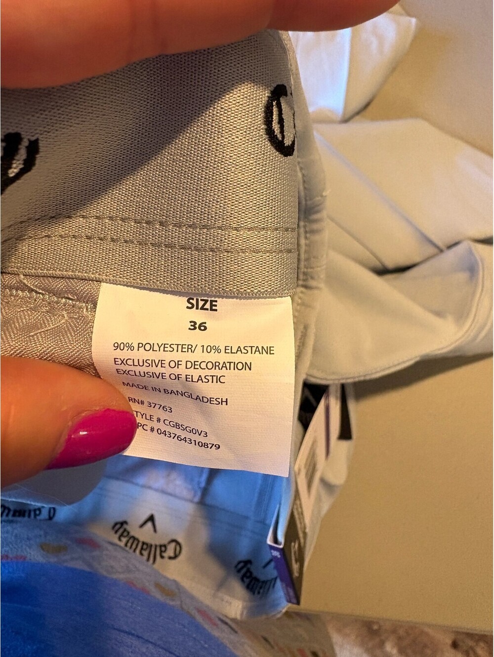 Callaway Performance Golf Shorts Size 36 Light Grayish Tan - Picture 7 of 10